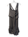 2026 Size 4 Gray Polyester Blend Square Neck Button Front Cross Over Dress Gray / 4