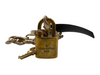 Louis Vuitton goldtone Metal Lock Key Lobster Clasp Chunky Necklace goldtone