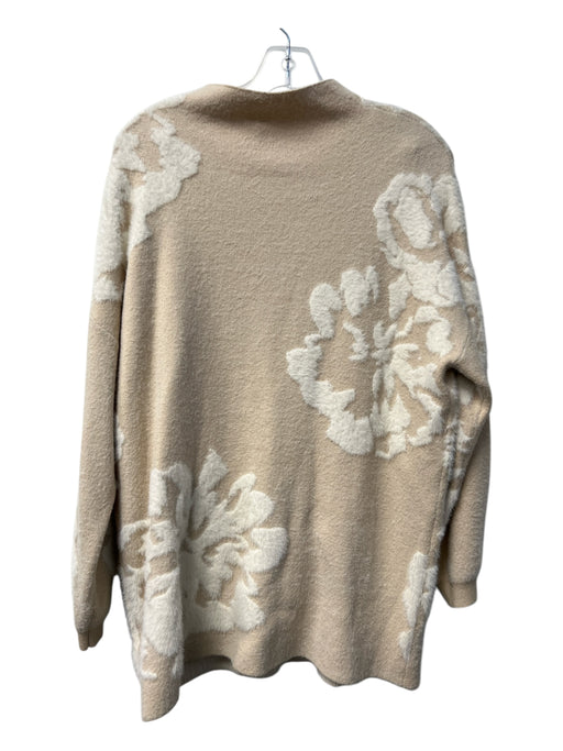 Anthropologie Size S Cream & White Nylon Blend Elastic Waist Fuzzy Sweater Set Cream & White / S