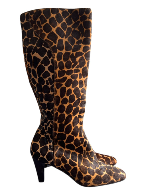 Lilly Pulitzer Shoe Size 7 Brown & Amber Leather Calf Hair Giraffe Boots Brown & Amber / 7