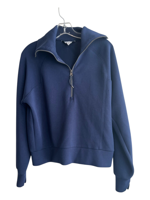 Spanx Size S Navy Blue Modal Blend Quarter Zip Turtleneck Top Navy Blue / S