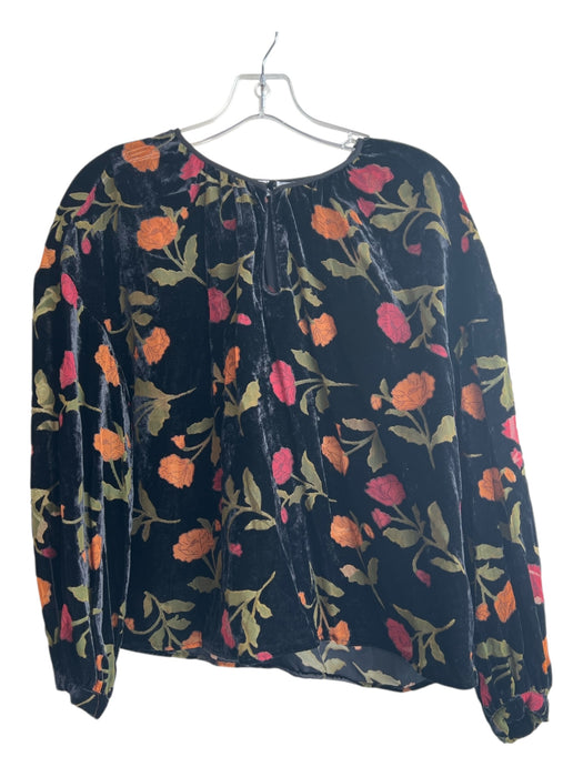 & Other Stories Size Small Black, Red & Green Viscose & Polyamide Velvet Top Black, Red & Green / Small