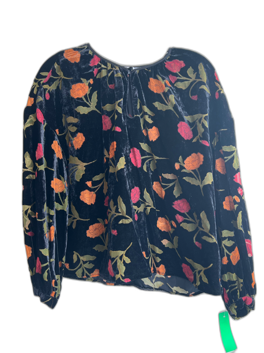 & Other Stories Size Small Black, Red & Green Viscose & Polyamide Velvet Top Black, Red & Green / Small