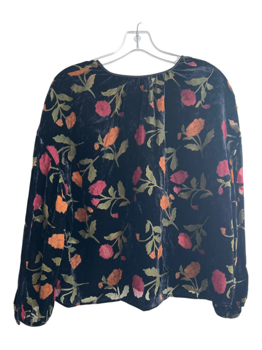 & Other Stories Size Small Black, Red & Green Viscose & Polyamide Velvet Top Black, Red & Green / Small
