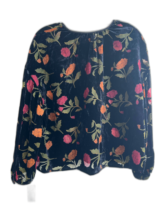 & Other Stories Size Small Black, Red & Green Viscose & Polyamide Velvet Top Black, Red & Green / Small