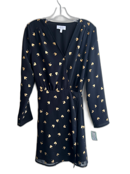 & Other Stories Size Small Navy blue & gold Polyester Leaf Applique Wrap Dress Navy blue & gold / Small