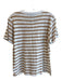 Veronica Beard Size L White & Orange Pima Cotton Round Neck Short Sleeve Top White & Orange / L