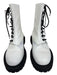 Burberry Shoe Size 38.5 White Rubber lace up Calf high Boots White / 38.5
