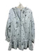Pilcro Size S Light Blue & Gray Cotton Twill stars Button Down Above Knee Dress Light Blue & Gray / S