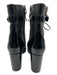 L'agence Shoe Size 8.5 Black Leather Buckle Detail lace up Block Heel Booties Black / 8.5