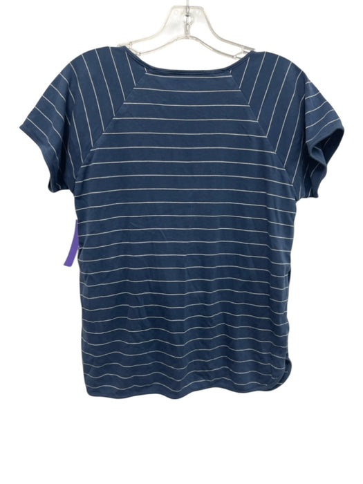 Lake Size M Blue & White Pima Cotton Pin Stripe Short Sleeve Short Set Blue & White / M