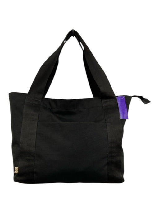 Beis Black Canvas Pockets Top Handle Tote Bag Black / Large