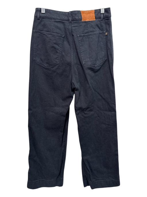 Billy Reid Size 4 Black Wash Cotton Denim Zip Fly High Rise Wide Leg Jeans Black Wash / 4