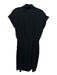 MM. Lafleur Size 2 Black Triacetate Cap Sleeve Surplice Waist Detail Wrap Dress Black / 2