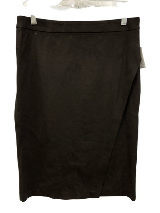 Donna Karan Size 6 Black Polyester Side Zip Fold Over Accent Pencil Skirt Black / 6