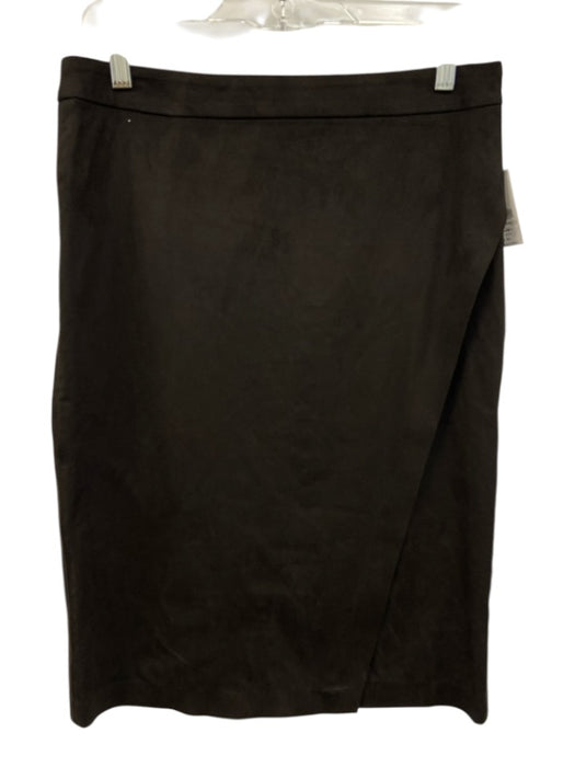 Donna Karan Size 6 Black Polyester Side Zip Fold Over Accent Pencil Skirt Black / 6