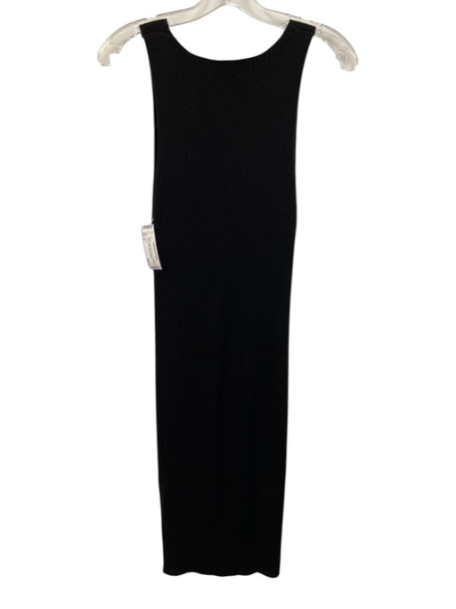 Wilfred Size S Black Tencel Blend V Neck Sleeveless Ribbed Fitted Dress Black / S