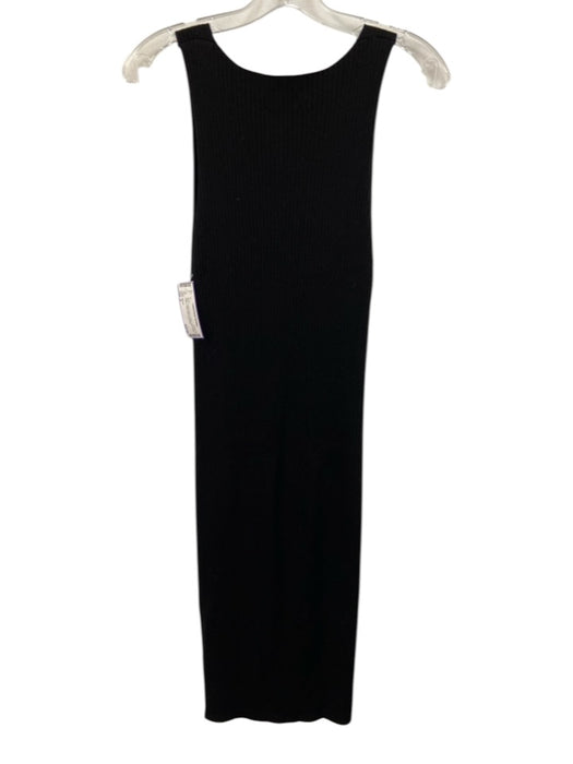 Wilfred Size S Black Tencel Blend V Neck Sleeveless Ribbed Fitted Dress Black / S