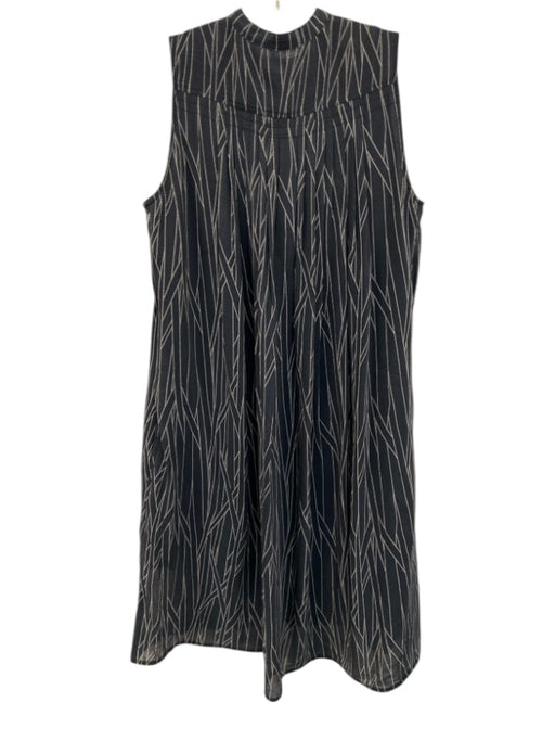 Billy Reid Size XS Gray & Beige Silk & Cotton V Neck Front Button Closure Dress Gray & Beige / XS