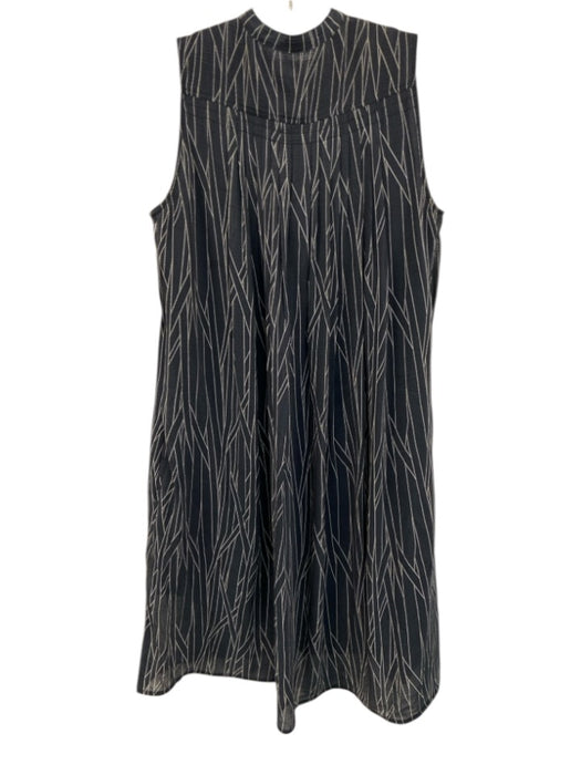 Billy Reid Size XS Gray & Beige Silk & Cotton V Neck Front Button Closure Dress Gray & Beige / XS