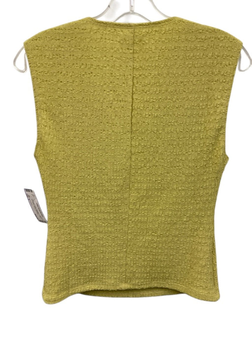 Reformation Size S Charteruse Yellow Polyester V Neck Sleeveless Crinkle Top Charteruse Yellow / S