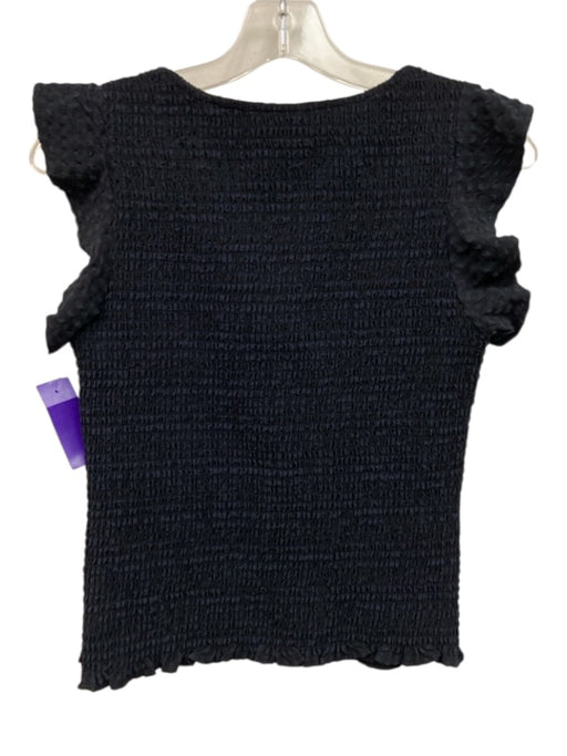 Scotch & Soda Size S Navy Blue Polyester Square Neck Ruffle Sleeve Detail Top Navy Blue / S