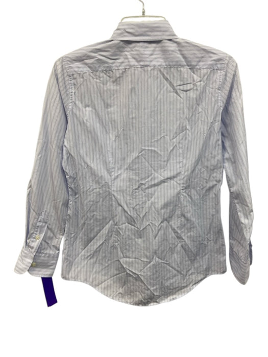 Ann Mashburn Size S Light Blue, White & Black No Fabric Tag Collar Neck Top Light Blue, White & Black / S