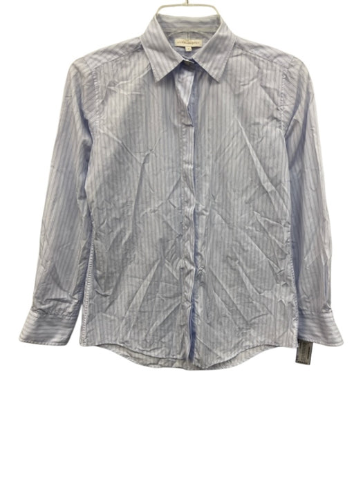 Ann Mashburn Size S Light Blue, White & Black No Fabric Tag Collar Neck Top Light Blue, White & Black / S