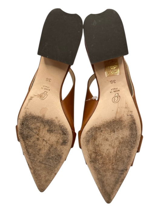 M. Gemi Shoe Size 36 Caramel Brown Leather Pointed Toe Basket Weave Flats Caramel Brown / 36