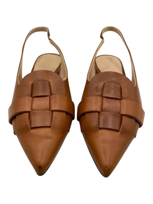 M. Gemi Shoe Size 36 Caramel Brown Leather Pointed Toe Basket Weave Flats Caramel Brown / 36