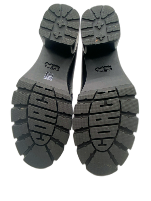 Coach Shoe Size 11 Black Leather Stacked Heel Lug Sole Loafers Black / 11