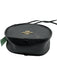 Coach Black & Gold Saffiano Leather Gold hardware Circle Crossbody Bag Black & Gold / XS/S