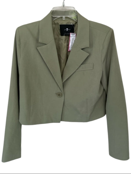 7 For All Mankind Size Est M Olive Green Polyester Blend Long Sleeve Jacket Olive Green / Est M