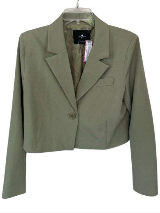 7 For All Mankind Size Est M Olive Green Polyester Blend Long Sleeve Jacket Olive Green / Est M