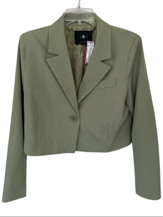 7 For All Mankind Size Est M Olive Green Polyester Blend Long Sleeve Jacket Olive Green / Est M