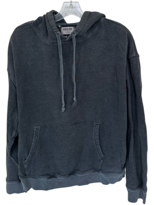 Agolde Size M Charcoal Cotton Long Sleeve Back Logo Athletic Hoodie Charcoal / M