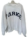 Parke Size XXL White & Navy Cotton Mock Neck Logo Athletic Sweatshirt White & Navy / XXL