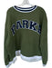 Parke Size XXL Green & Navy Cotton Long Sleeve Logo Fuzzy Athletic Sweatshirt Green & Navy / XXL