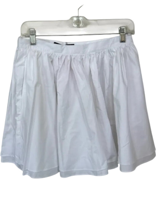 Zara Size M White Cotton Side Zip Mini Skirt White / M