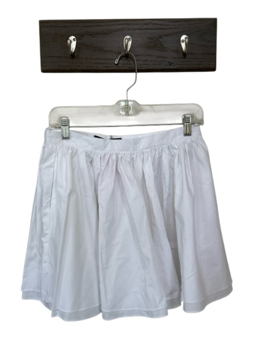 Zara Size M White Cotton Side Zip Mini Skirt White / M