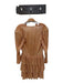 Sabina Musayev Size M Mustard Polyester Long Sleeve Acordian Pleated Dress Mustard / M