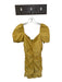 Willow Size L Yellow Cotton Blend Short Balloon Sleeve Gathered Front Dress Yellow / L