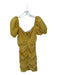 Willow Size L Yellow Cotton Blend Short Balloon Sleeve Gathered Front Dress Yellow / L