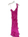 Asos Size 6 Magenta Polyester One Shoulder Ruffles Raw Hem Gown Magenta / 6