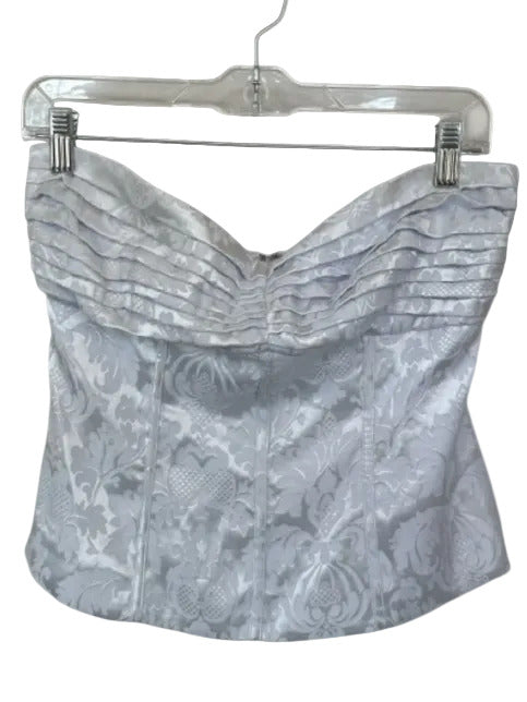 Song of Style Size M Light Gray Polyester jaquard Pleated Strapless Top Light Gray / M