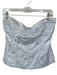 Song of Style Size M Light Gray Polyester jaquard Pleated Strapless Top Light Gray / M