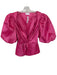 Lovers + Friends Size M Pink Polyester Short Balloon Sleeve Front Twist Top Pink / M