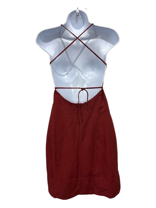 Haight Size S Red Viscose Blend Halter Neck Back Zip Mini Dress Red / S