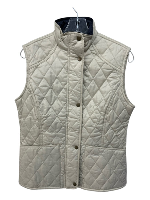 Barbour Size 6 Khaki Polyamide Diamond Quilt Zip & Snap Closure Vest Khaki / 6