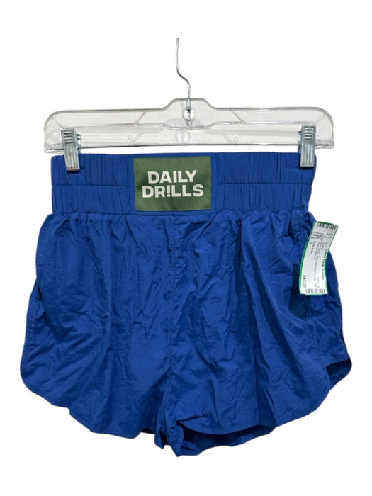 Daily Drills Size S Blue Nylon Wide Waist Band Logo High Rise Shorts Blue / S